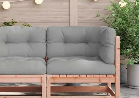 Canapea colțar de grădină, cu perne, lemn masiv douglas - 3/5