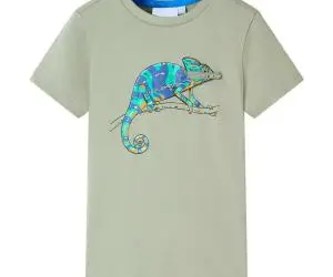 Tricou pentru copii cu mâneci scurte, kaki deschis, 104