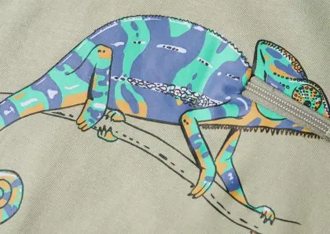 Tricou pentru copii cu mâneci scurte, kaki deschis, 104 - 4/5