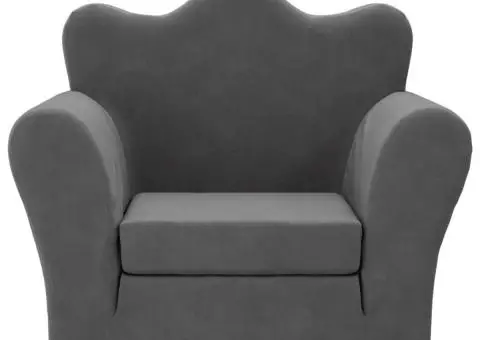 Canapea extensibilă pentru copii, antracit, pluș moale - 3/5