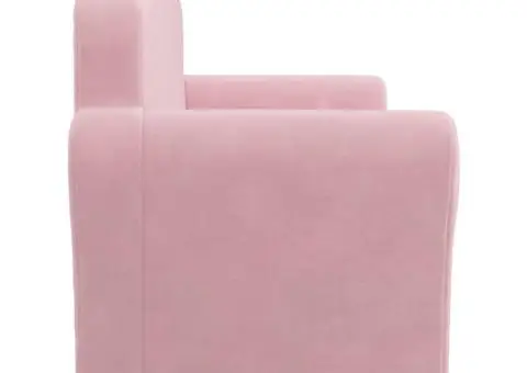 Canapea extensibilă pentru copii cu 2 locuri, roz, pluș moale - 5/5
