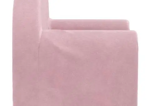 Canapea pentru copii, roz, pluș moale - 4/5