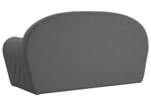 Canapea pentru copii cu 2 locuri, antracit, pluș moale - 5/5