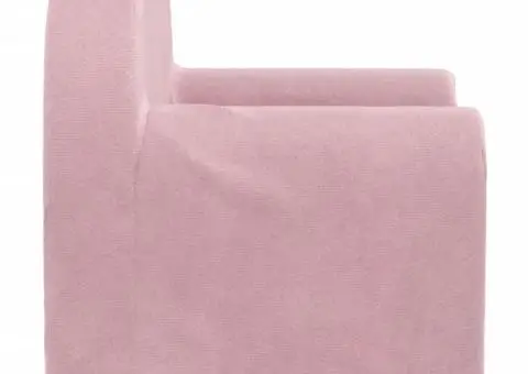 Canapea extensibilă pentru copii, roz, pluș moale - 5/5