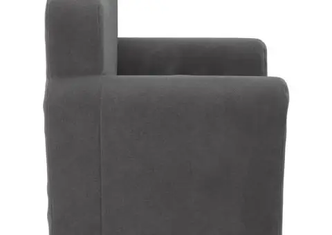 Canapea pentru copii, antracit, pluș moale - 4/5