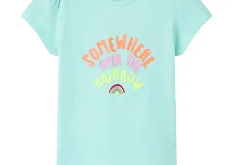 Tricou pentru copii, turcoaz deschis, 128 - 1/5