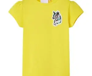 Tricou pentru copii, galben aprins, 128