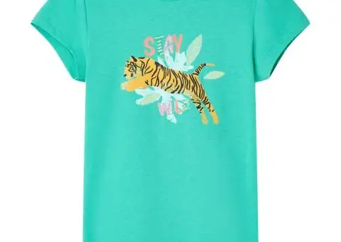 Tricou pentru copii, verde mentă, 128 - 1/5