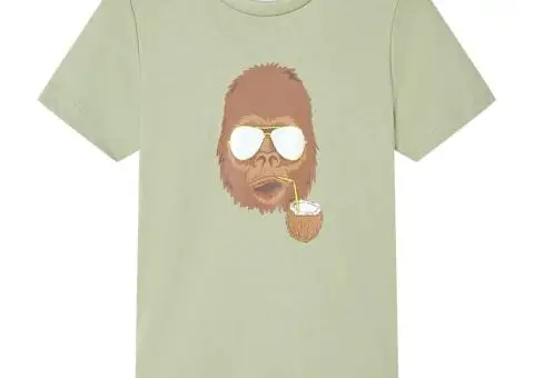 Tricou pentru copii cu mâneci scurte, kaki deschis, 116 - 1/5