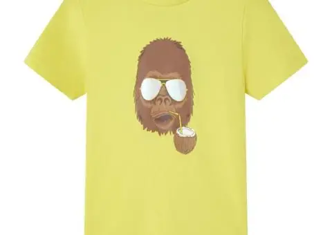 Tricou pentru copii cu mâneci scurte, galben, 140 - 1/5