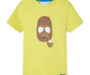 Tricou pentru copii cu mâneci scurte, galben, 140