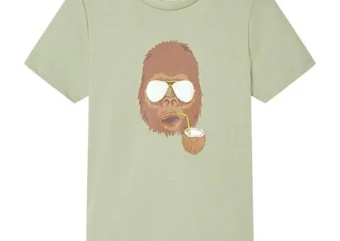 Tricou pentru copii cu mâneci scurte, kaki deschis, 140 - 1/5