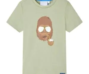Tricou pentru copii cu mâneci scurte, kaki deschis, 140