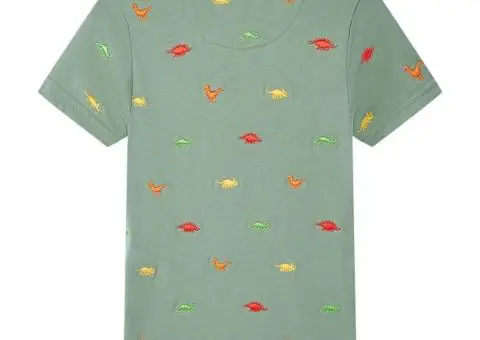 Tricou pentru copii cu mâneci scurte, kaki, 140 - 2/5