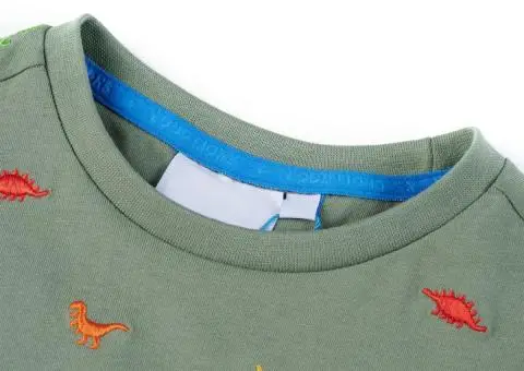 Tricou pentru copii cu mâneci scurte, kaki, 140 - 3/5