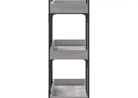 Bibliotecă 3 niveluri gri sonoma 100x33x108,5 cm lemn prelucrat - 5/5