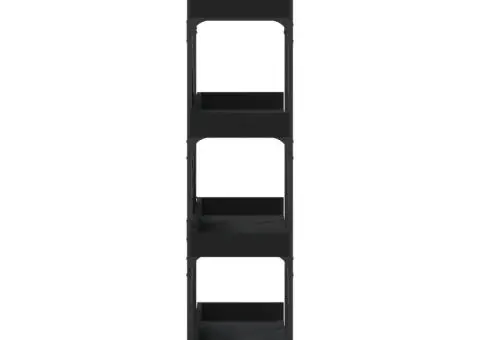 Bibliotecă cu 4 niveluri, negru, 100x33x145,5 cm lemn prelucrat - 5/5