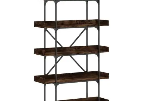 Bibliotecă cu 5 niveluri, stejar fumuriu, 100x33x180,5 cm, lemn - 2/5