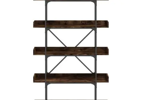 Bibliotecă cu 5 niveluri, stejar fumuriu, 100x33x180,5 cm, lemn - 4/5