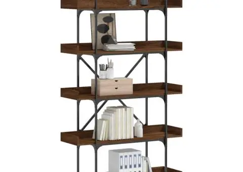 Bibliotecă 5 niveluri stejar maro 100x33x180,5 cm lemn compozit - 1/5