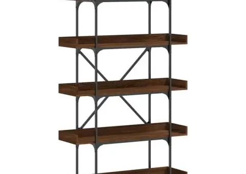 Bibliotecă 5 niveluri stejar maro 100x33x180,5 cm lemn compozit - 2/5