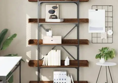 Bibliotecă 5 niveluri stejar maro 100x33x180,5 cm lemn compozit - 3/5