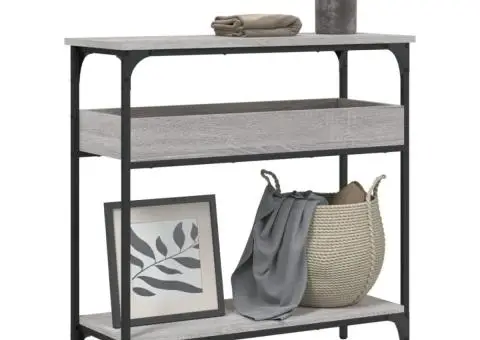 Măsuță consolă cu raft gri sonoma 75x29x75 cm lemn prelucrat - 1/5