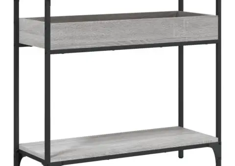 Măsuță consolă cu raft gri sonoma 75x29x75 cm lemn prelucrat - 2/5