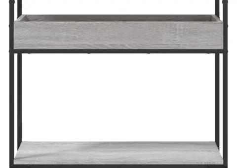 Măsuță consolă cu raft gri sonoma 75x29x75 cm lemn prelucrat - 4/5