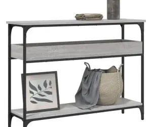 vidaXL Măsuță consolă cu raft gri sonoma 100x29x75 cm lemn prelucrat