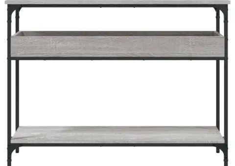 Măsuță consolă cu raft gri sonoma 100x29x75 cm lemn prelucrat - 4/5