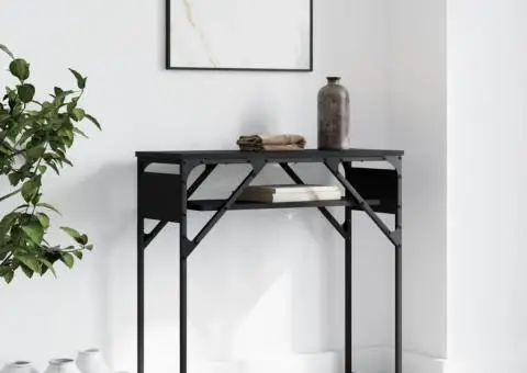 Măsuță consolă cu raft negru 75x30x75 cm lemn prelucrat - 1/5