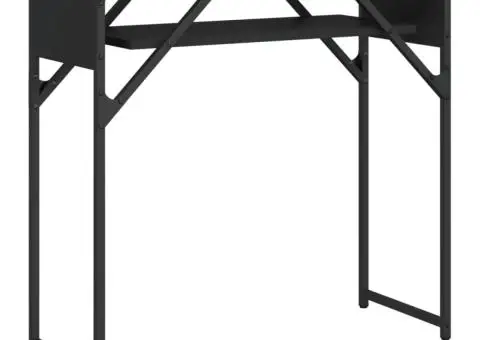 Măsuță consolă cu raft negru 75x30x75 cm lemn prelucrat - 2/5