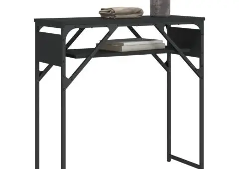 Măsuță consolă cu raft negru 75x30x75 cm lemn prelucrat - 3/5