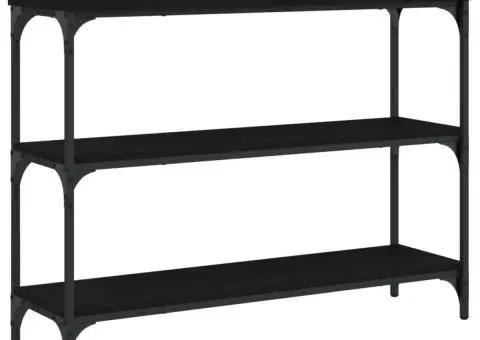 Măsuță consolă cu rafturi, negru, 100x30x80 cm - 2/5