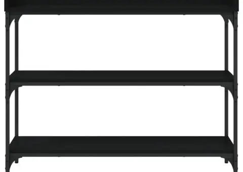 Măsuță consolă cu rafturi, negru, 100x30x80 cm - 4/5