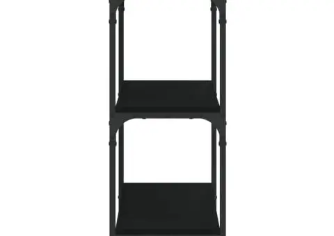 Măsuță consolă cu rafturi, negru, 100x30x80 cm - 5/5