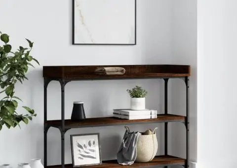 Măsuță consolă cu rafturi, stejar maro, 100x30x80 cm - 1/5