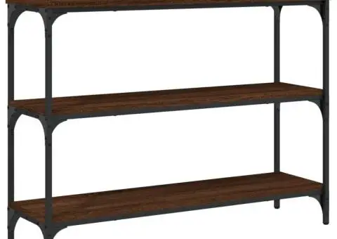 Măsuță consolă cu rafturi, stejar maro, 100x30x80 cm - 2/5