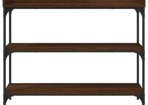 Măsuță consolă cu rafturi, stejar maro, 100x30x80 cm - 4/5