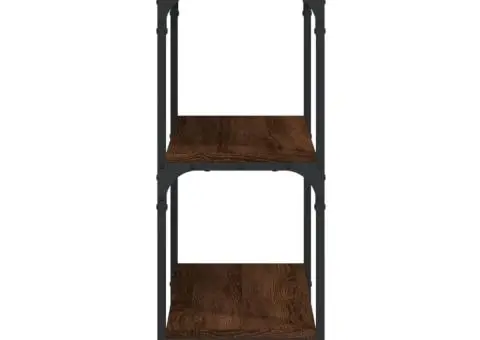 Măsuță consolă cu rafturi, stejar maro, 100x30x80 cm - 5/5