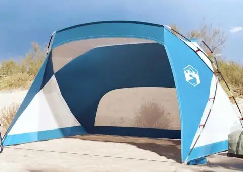 Cort de plajă albastru azur, 274x178x170/148 cm, poliester 185T - 1/5