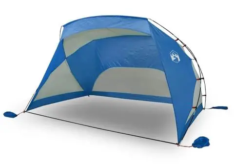 Cort de plajă albastru azur, 274x178x170/148 cm, poliester 185T - 2/5