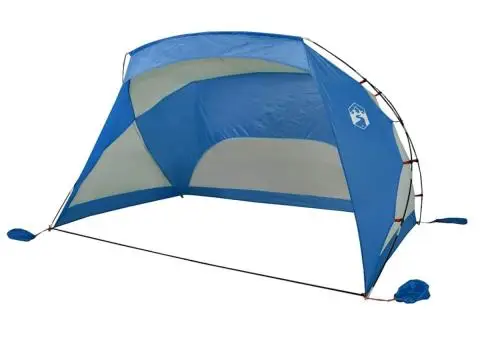 Cort de plajă albastru azur, 274x178x170/148 cm, poliester 185T - 4/5