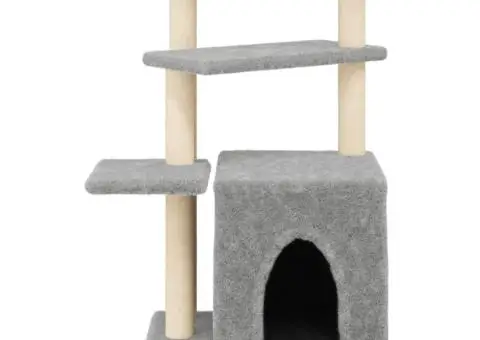 Ansamblu pisici, stâlpi din funie sisal, gri deschis, 83,5 cm - 4/5