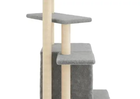 Ansamblu pisici, stâlpi din funie sisal, gri deschis, 83,5 cm - 5/5