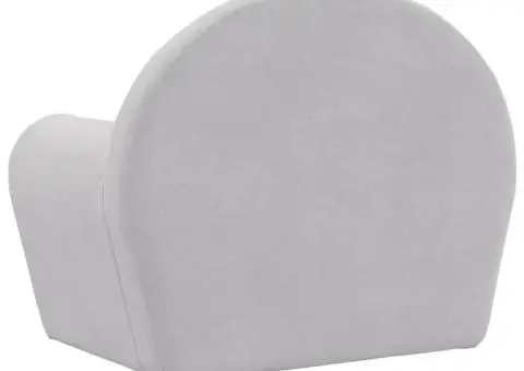 Canapea pentru copii, gri deschis, pluș moale - 5/5