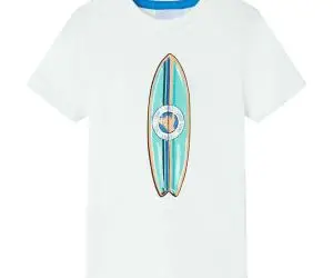 Tricou pentru copii cu mâneci scurte, ecru, 128