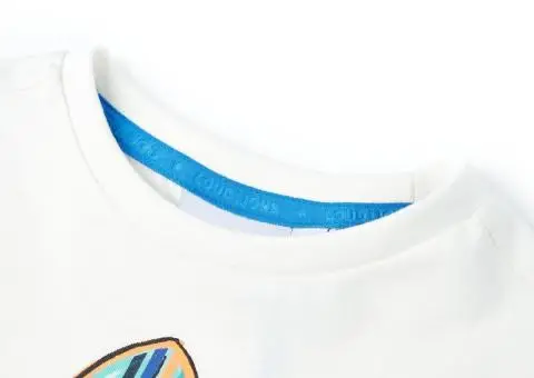 Tricou pentru copii cu mâneci scurte, ecru, 128 - 3/5