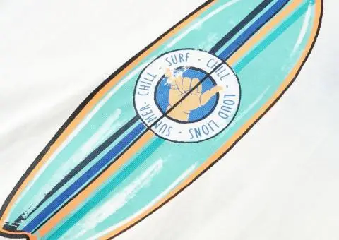 Tricou pentru copii cu mâneci scurte, ecru, 128 - 4/5